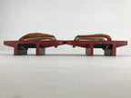 Japanese Traditonal Sandals Geta Wooden Lacquered Clogs Red Vtg Flower JK502