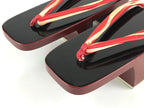 Japanese Traditonal Sandals Geta Wooden Lacquered Clogs Vtg Raden Shell JK501
