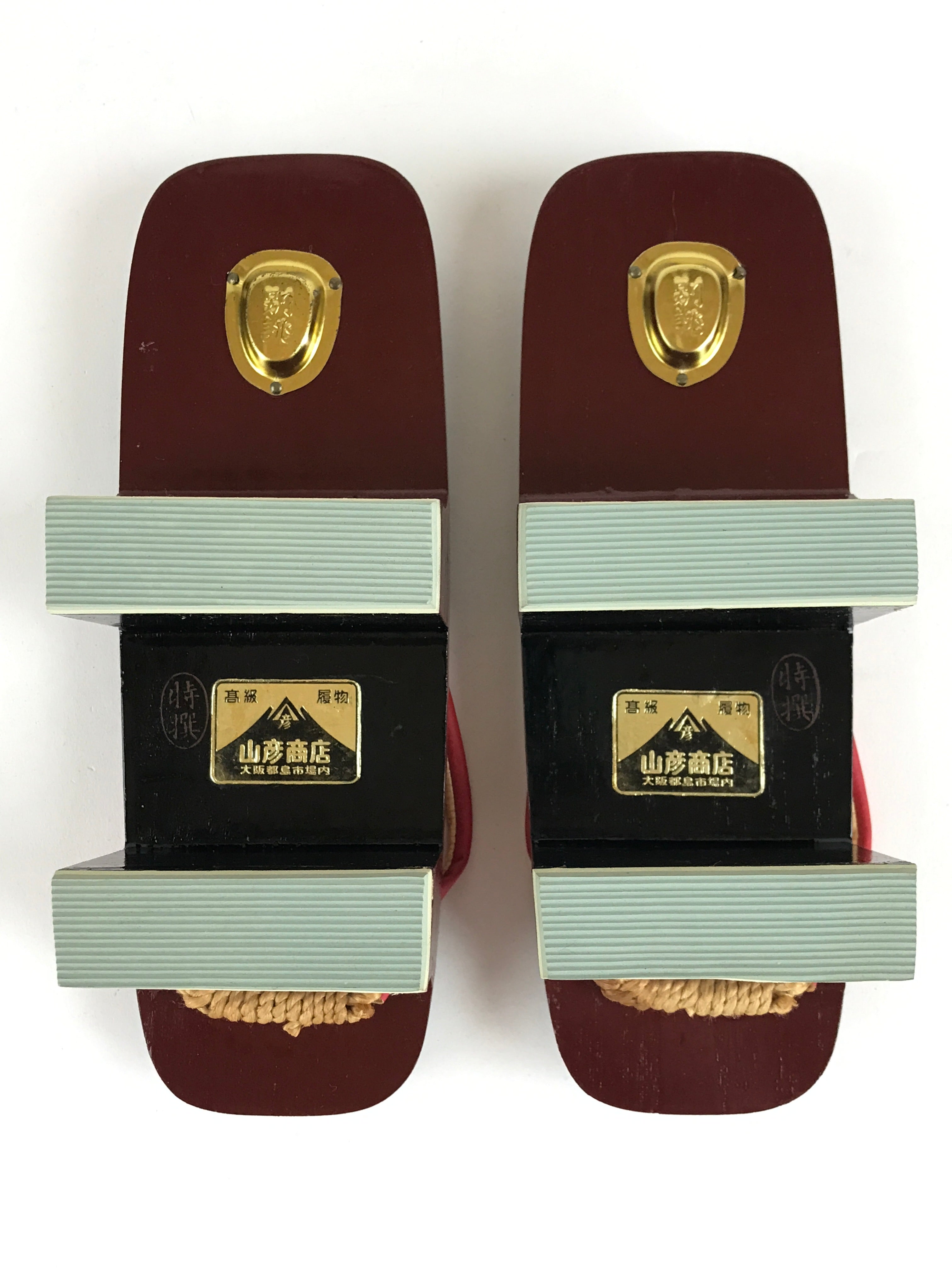 Japanese Traditonal Sandals Geta Wooden Lacquered Clogs Vtg Raden Shell JK501
