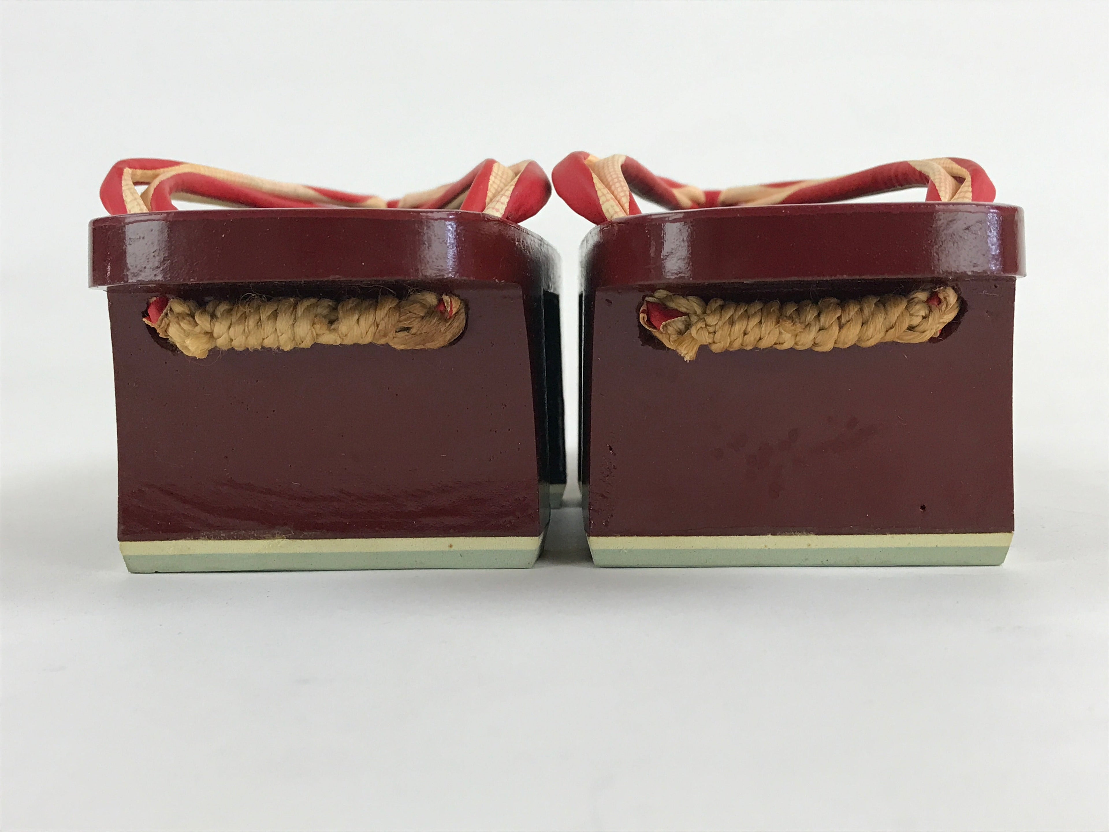 Japanese Traditonal Sandals Geta Wooden Lacquered Clogs Vtg Raden Shell JK501