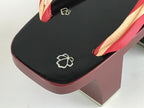 Japanese Traditonal Sandals Geta Wooden Lacquered Clogs Vtg Raden Shell JK501