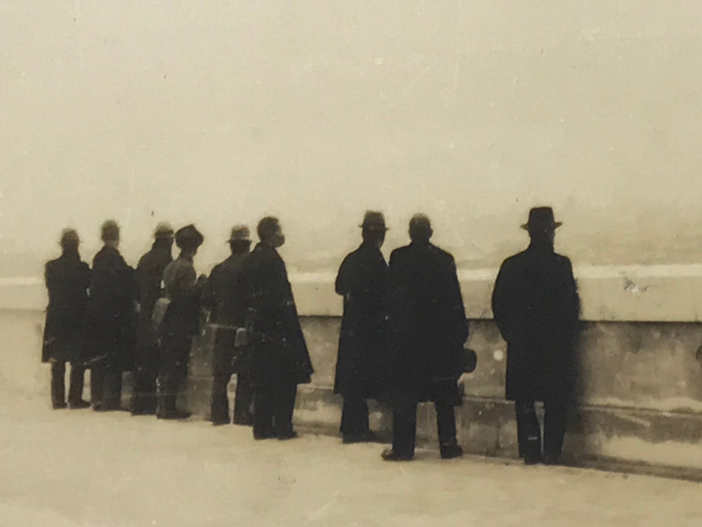 Japanese Travel Group Photograph Vtg Temple City Scenic Overlook Sepia PH227