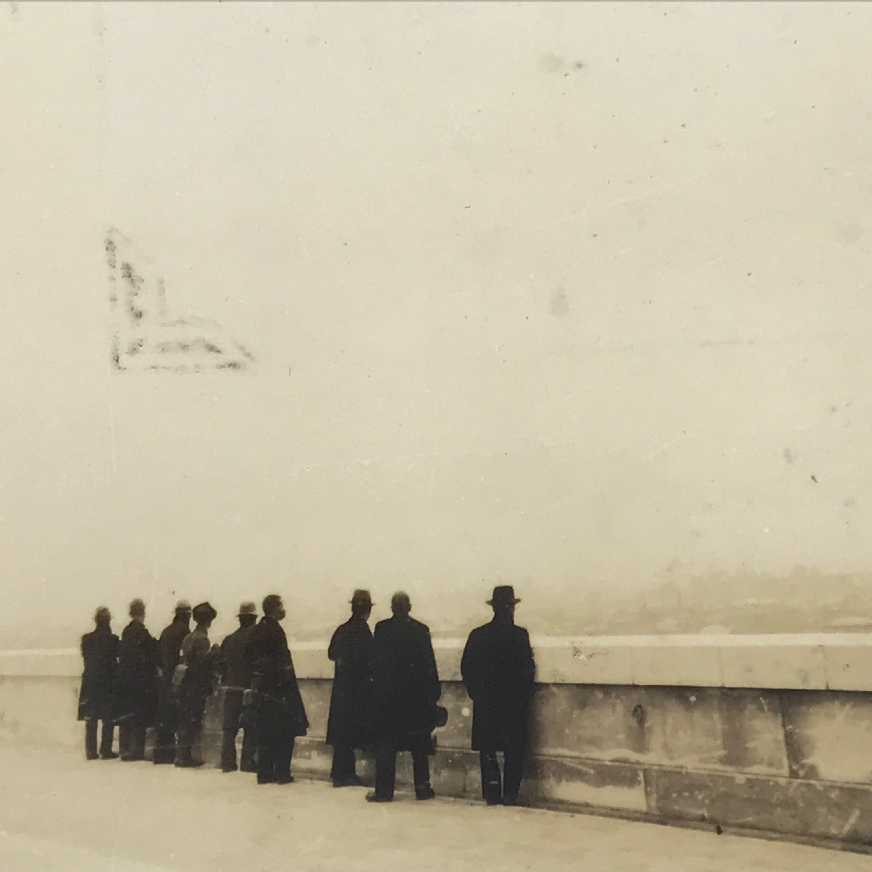 Japanese Travel Group Photograph Vtg Temple City Scenic Overlook Sepia PH227
