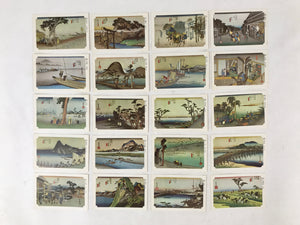 Japanese Ukiyoe Art Cards Hiroshige Fifty-Three Stages of Tokaido Vtg Box JK653