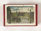 Japanese Ukiyoe Art Cards Hiroshige Fifty-Three Stages of Tokaido Vtg Box JK654