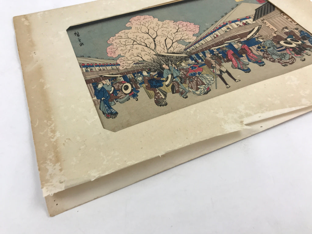 Japanese Ukiyoe Hiroshige Utagawa Vtg One Hundred Famous Views of Edo FL218