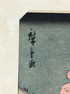 Japanese Ukiyoe Hiroshige Utagawa Vtg One Hundred Famous Views of Edo FL218