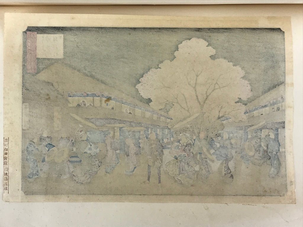 Japanese Ukiyoe Hiroshige Utagawa Vtg One Hundred Famous Views of Edo FL218