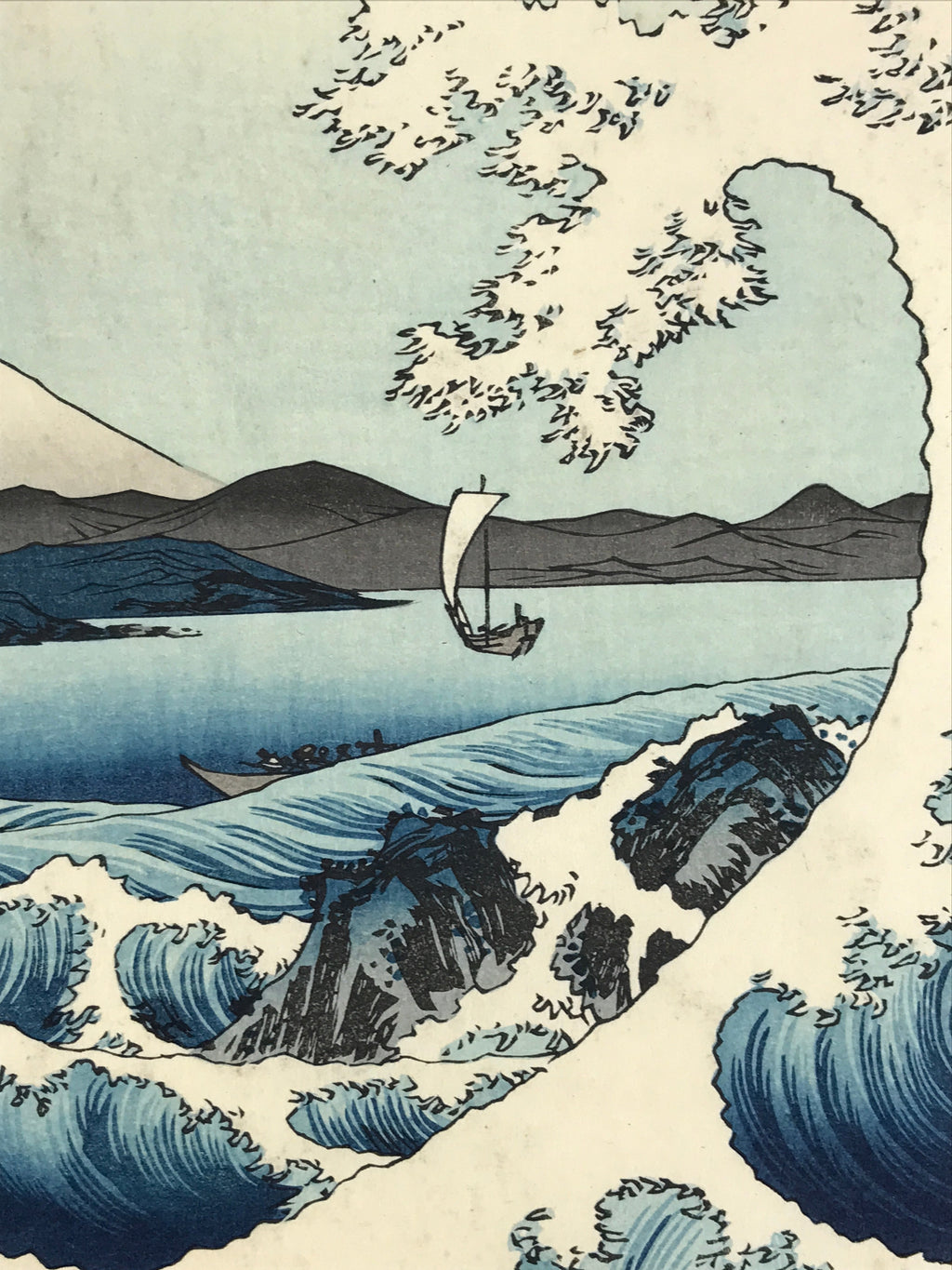 Japanese Ukiyoe Hiroshige Utagawa Vtg Thirty-six Views Of Mt.Fuji Suruga FL217