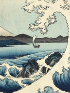 Japanese Ukiyoe Hiroshige Utagawa Vtg Thirty-six Views Of Mt.Fuji Suruga FL217