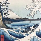 Japanese Ukiyoe Hiroshige Utagawa Vtg Thirty-six Views Of Mt.Fuji Suruga FL217