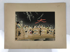Japanese Ukiyoe Kamei Kyoto Daimonji Fire Sanjo Bridge Woodblock Print FL418
