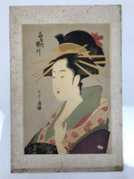 Japanese Ukiyoe Oiran Portrait Eishi Bijinga Geisha Woodblock Print Color FL454