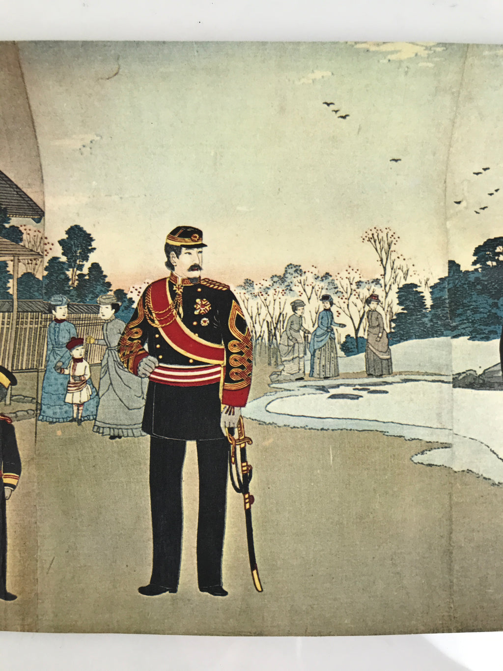 Japanese Ukiyoe Reproduction Meiji Emperor Family Yasukuni Woodblock Print FL420