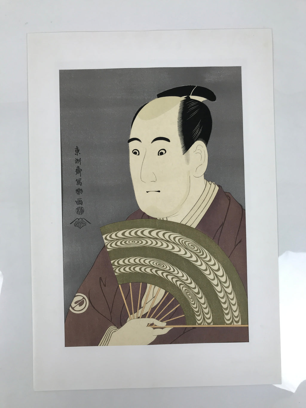 Japanese Ukiyoe Toshusai Sharaku Kabuki Actor Portrait Woodblock Print FL437