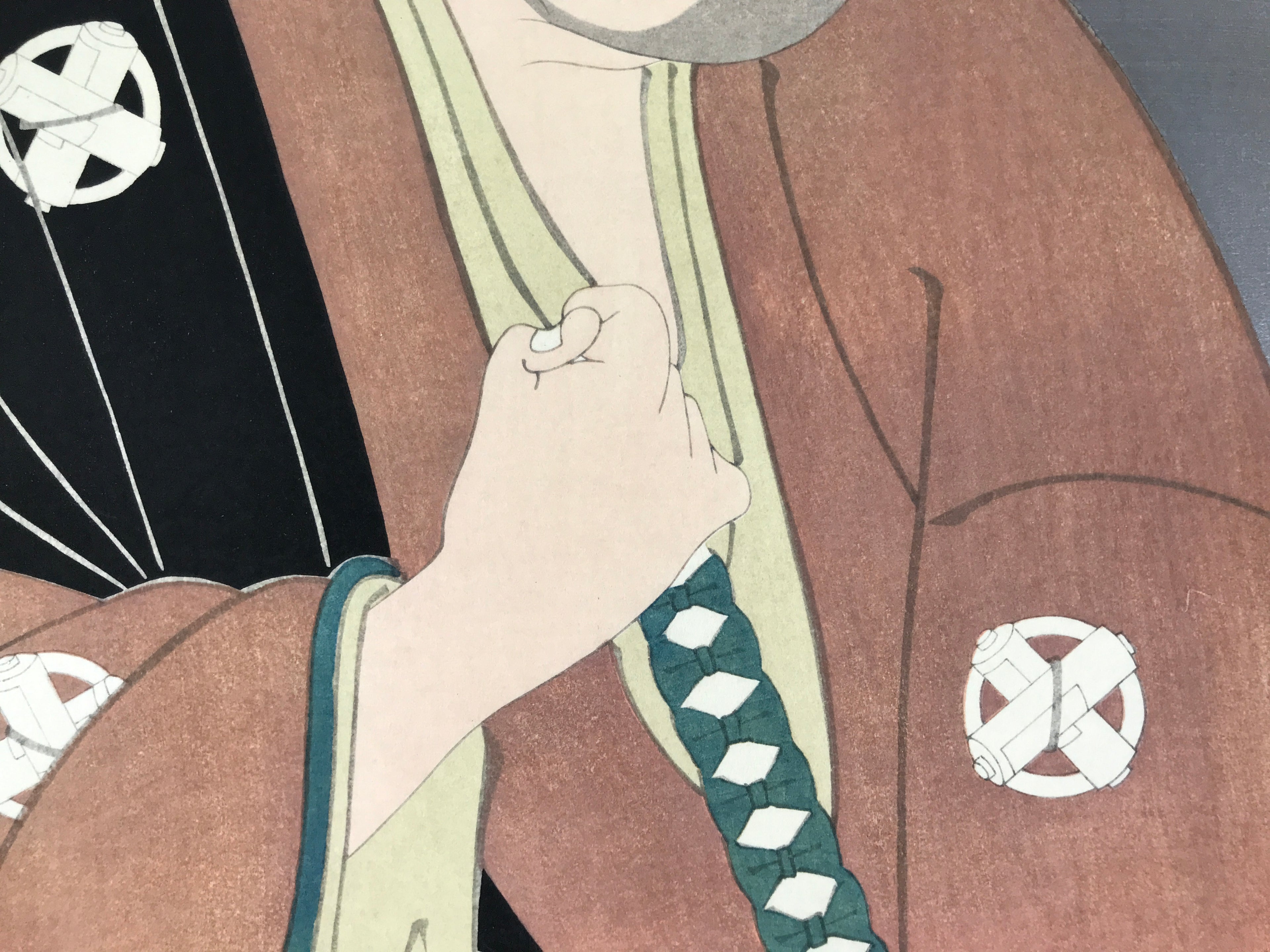 Japanese Ukiyoe Toshusai Sharaku Kabuki Actor Portrait Woodblock Print FL440