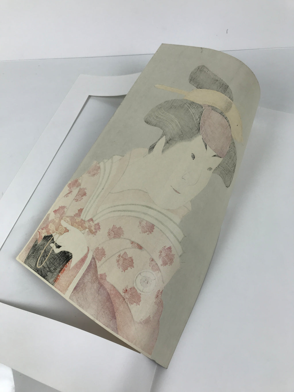 Japanese Ukiyoe Toshusai Sharaku Kabuki Actor Portrait Woodblock Print FL444