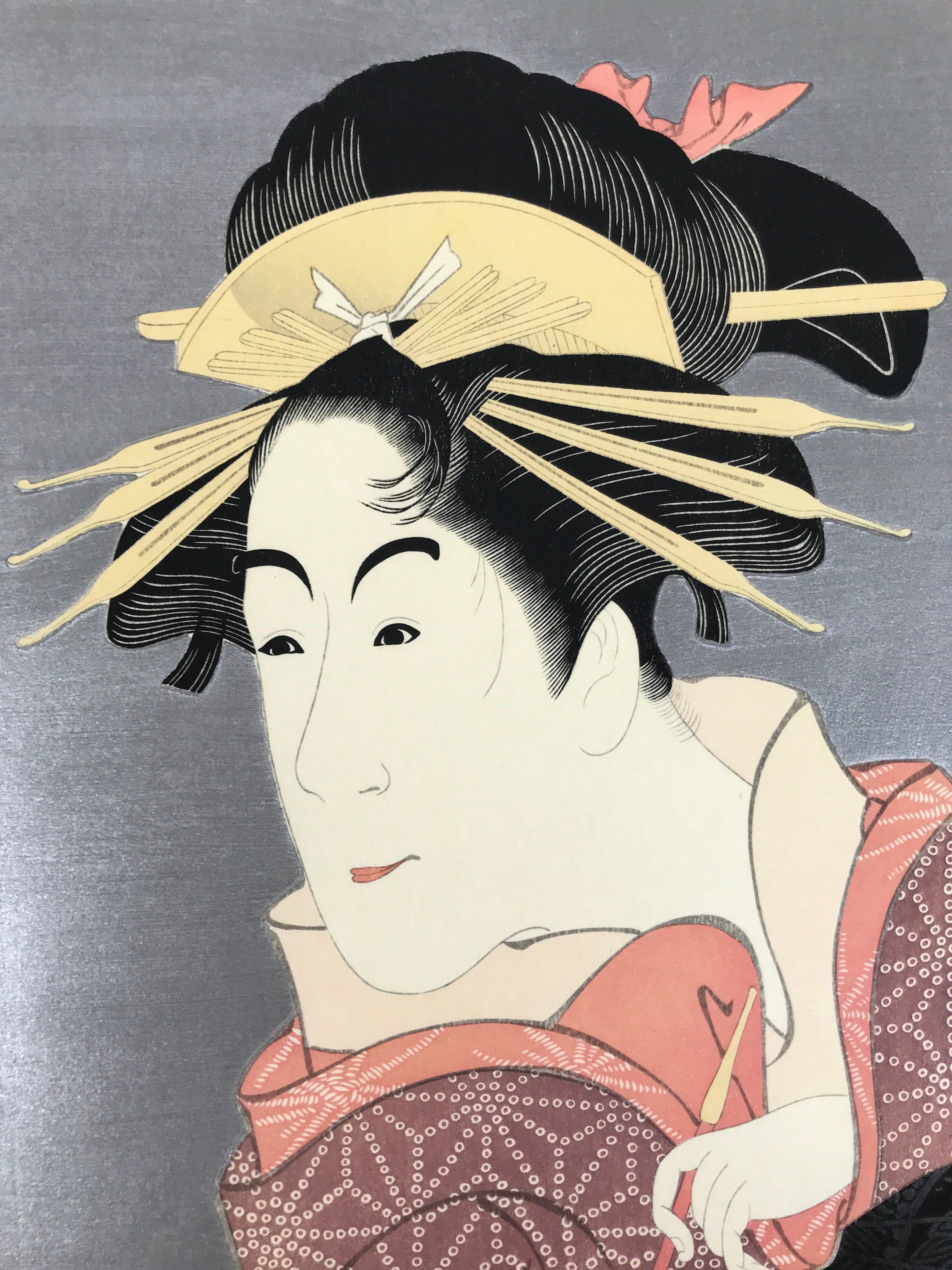 Japanese Ukiyoe Toshusai Sharaku Kabuki Actor Portrait Woodblock Print FL445