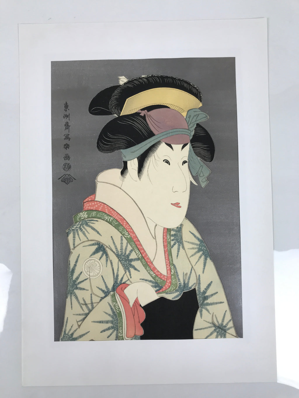 Japanese Ukiyoe Toshusai Sharaku Kabuki Actor Portrait Woodblock Print FL446