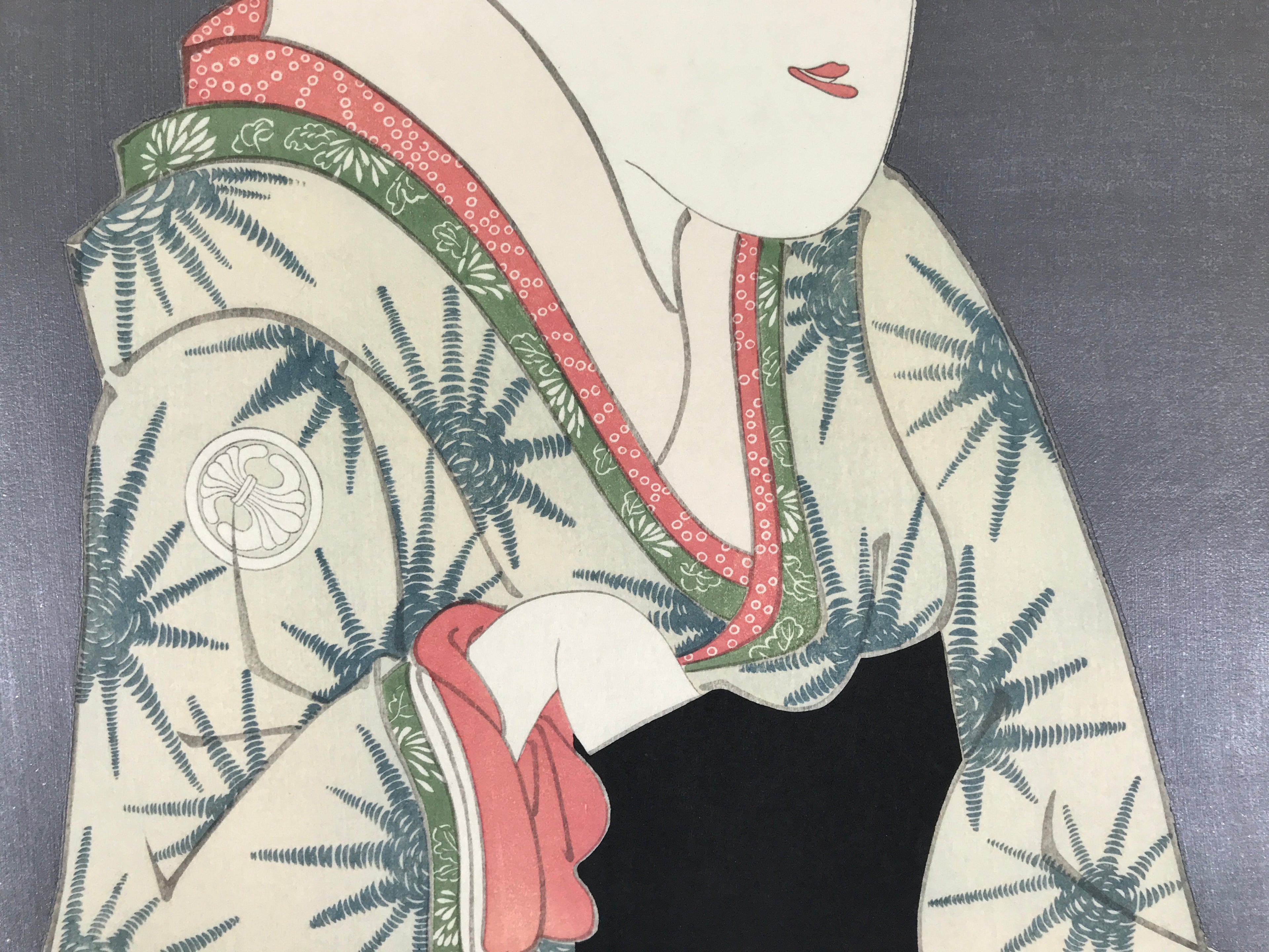 Japanese Ukiyoe Toshusai Sharaku Kabuki Actor Portrait Woodblock Print FL446