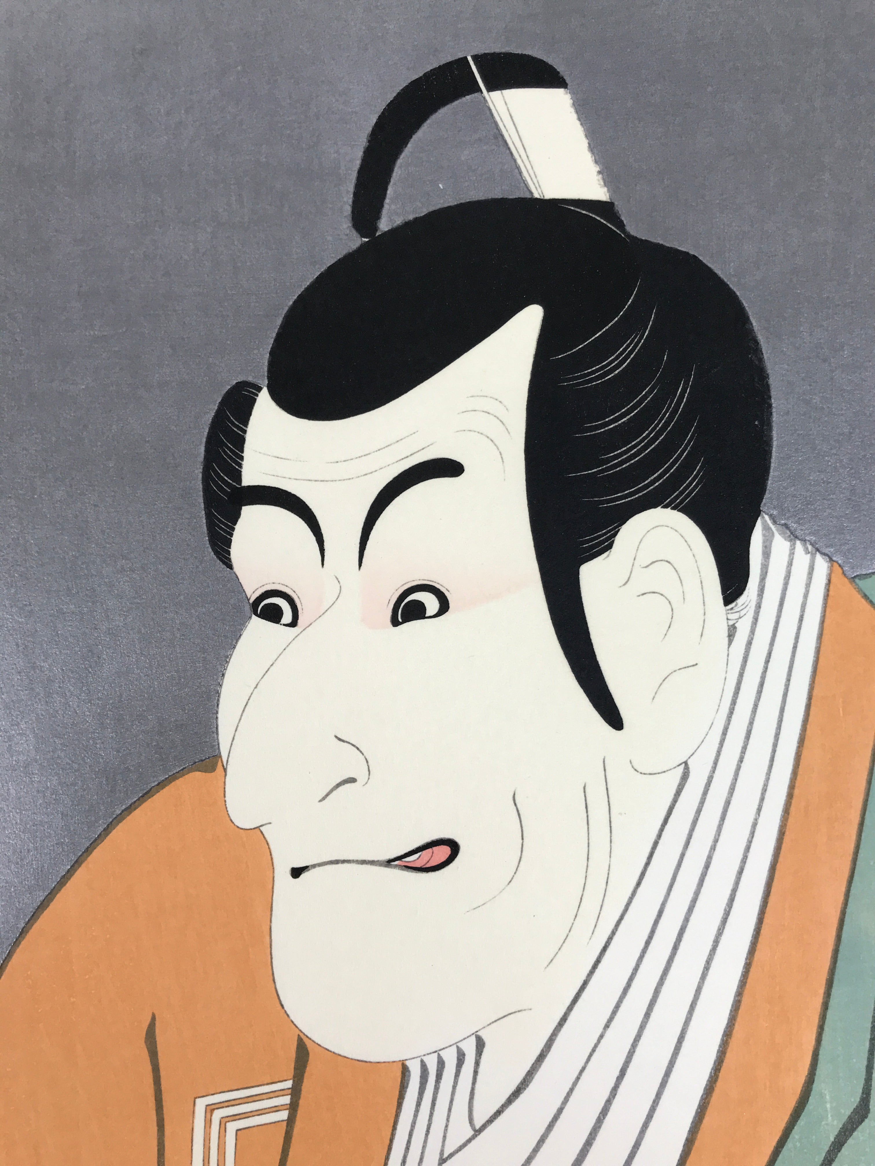 Japanese Ukiyoe Toshusai Sharaku Kabuki Actor Portrait Woodblock