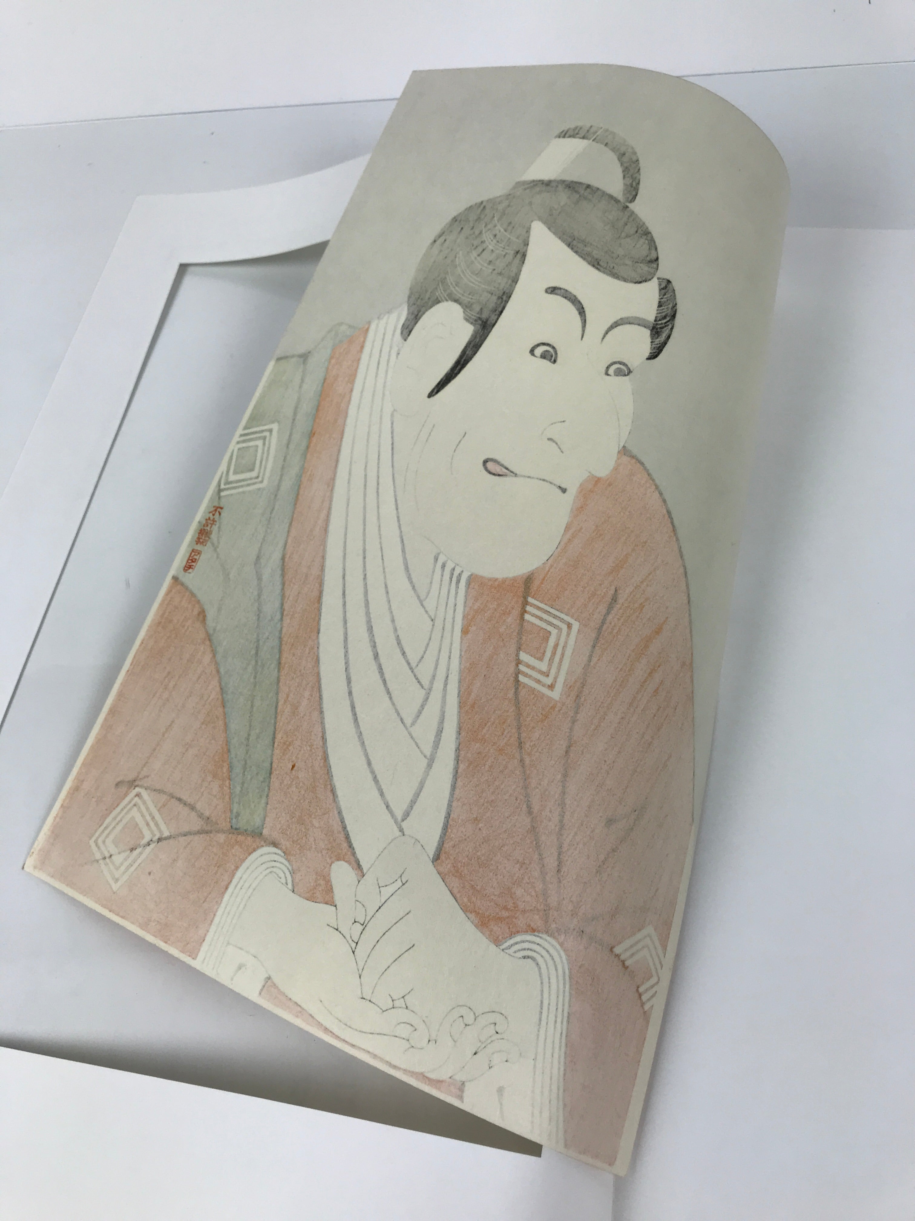 Japanese Ukiyoe Toshusai Sharaku Kabuki Actor Portrait Woodblock