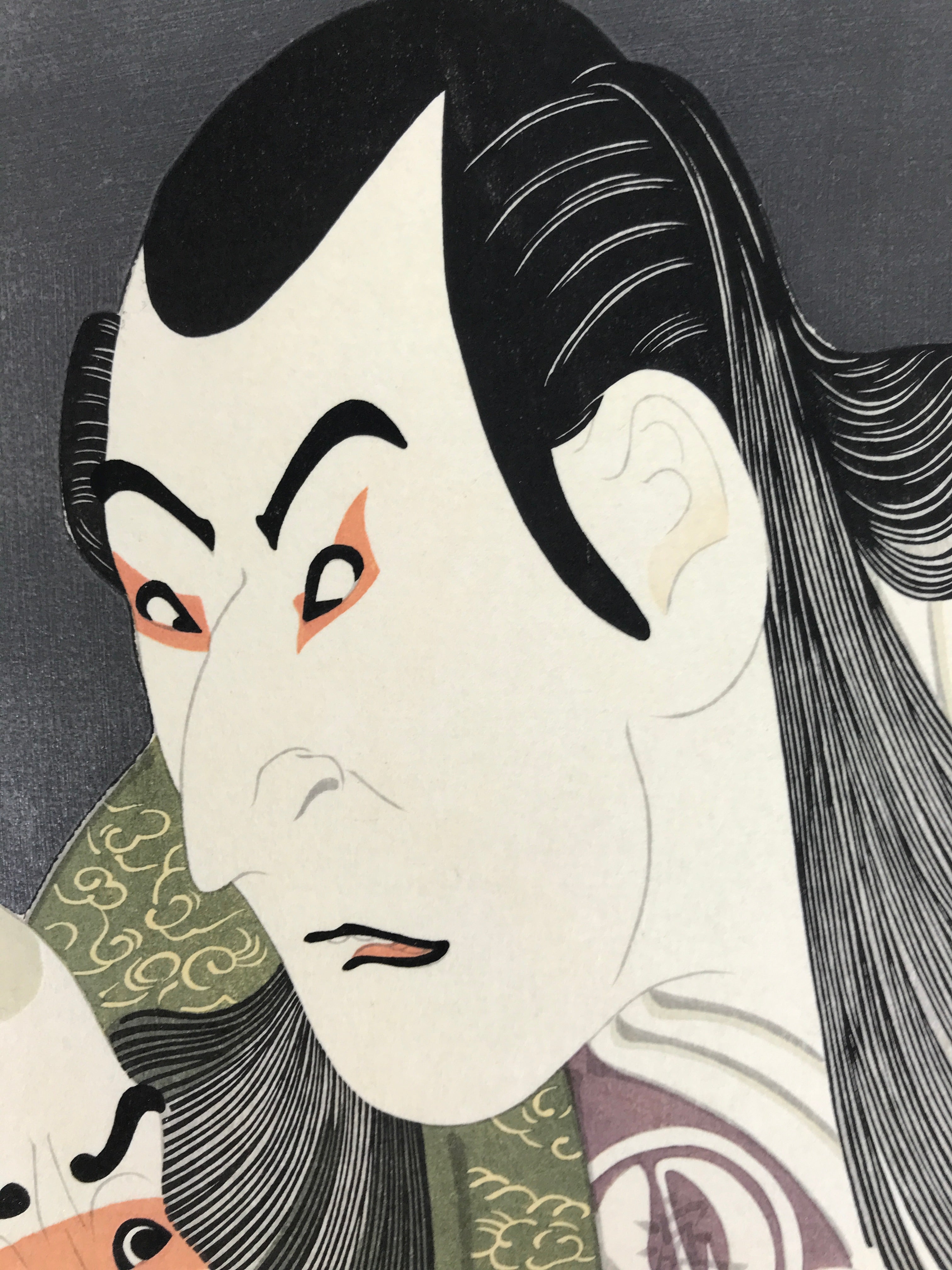Japanese Ukiyoe Toshusai Sharaku Kabuki Actors Portrait Woodblock Print FL439