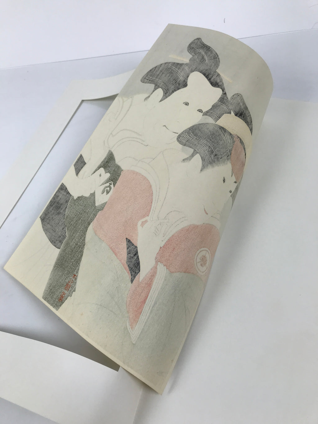 Japanese Ukiyoe Toshusai Sharaku Kabuki Actors Portrait Woodblock Print FL442