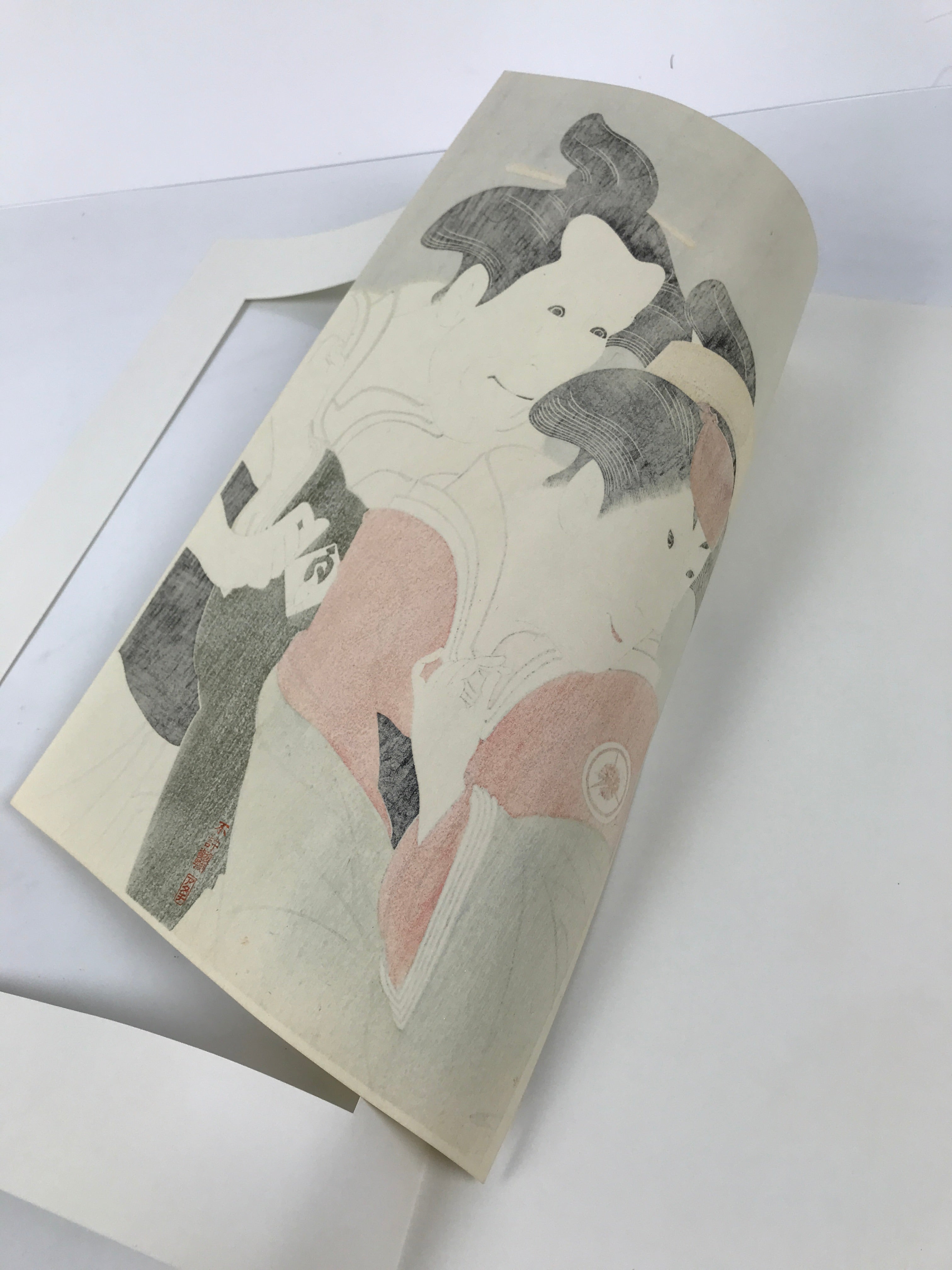 Japanese Ukiyoe Toshusai Sharaku Kabuki Actors Portrait Woodblock Print FL442