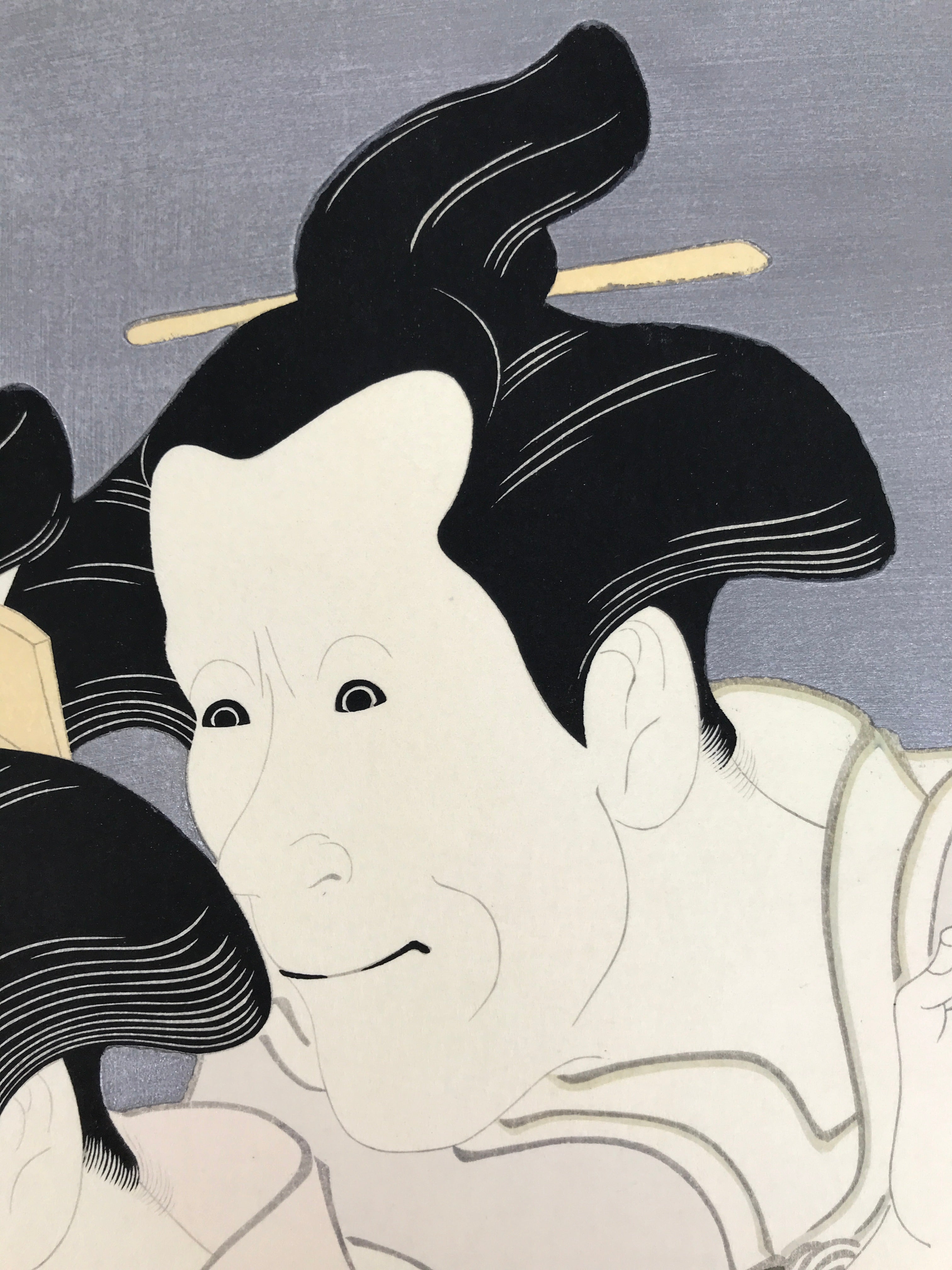 Japanese Ukiyoe Toshusai Sharaku Kabuki Actors Portrait Woodblock Print FL442