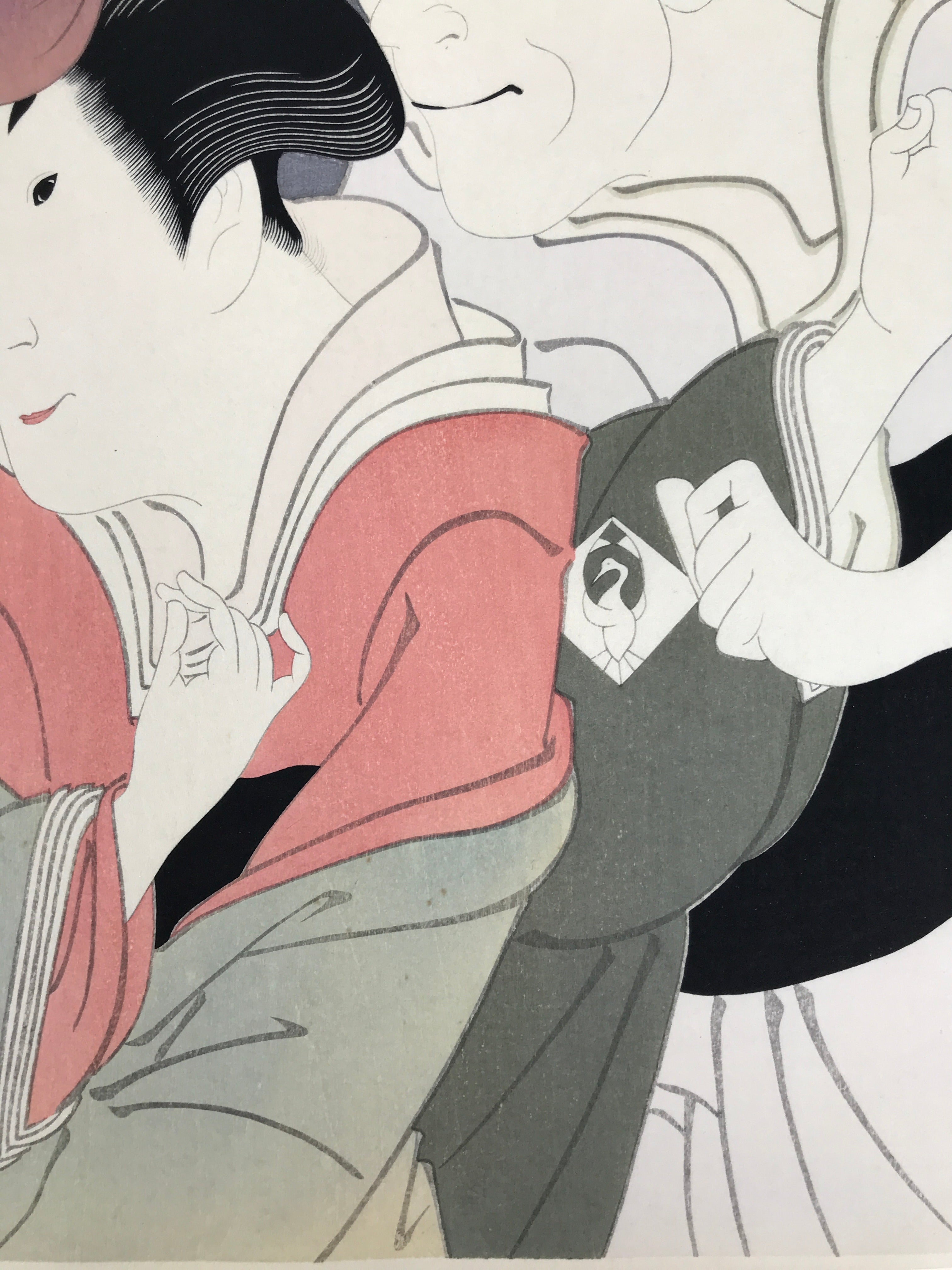 Japanese Ukiyoe Toshusai Sharaku Kabuki Actors Portrait Woodblock Print FL442