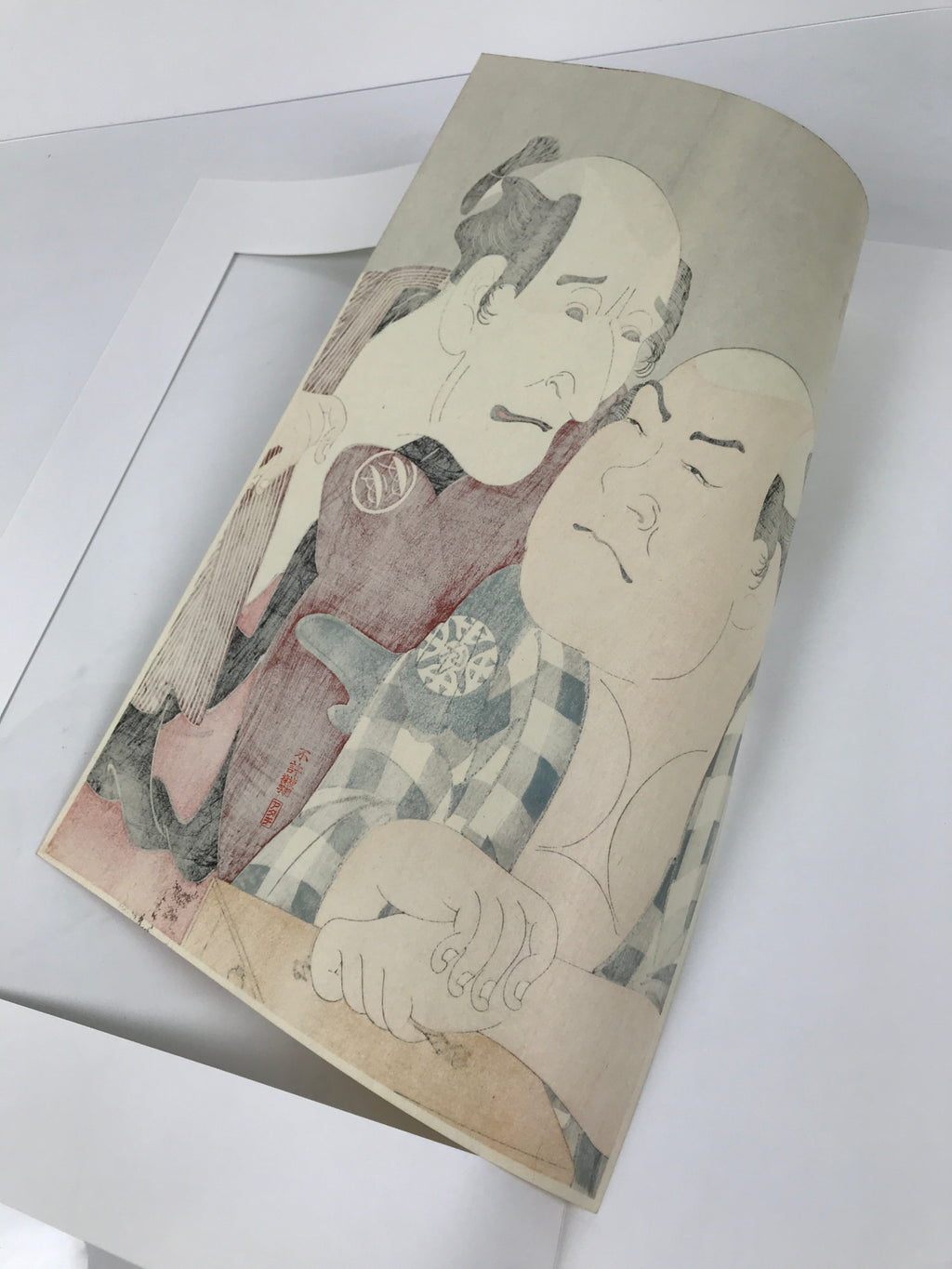 Japanese Ukiyoe Toshusai Sharaku Kabuki Actors Portrait Woodblock Print FL451