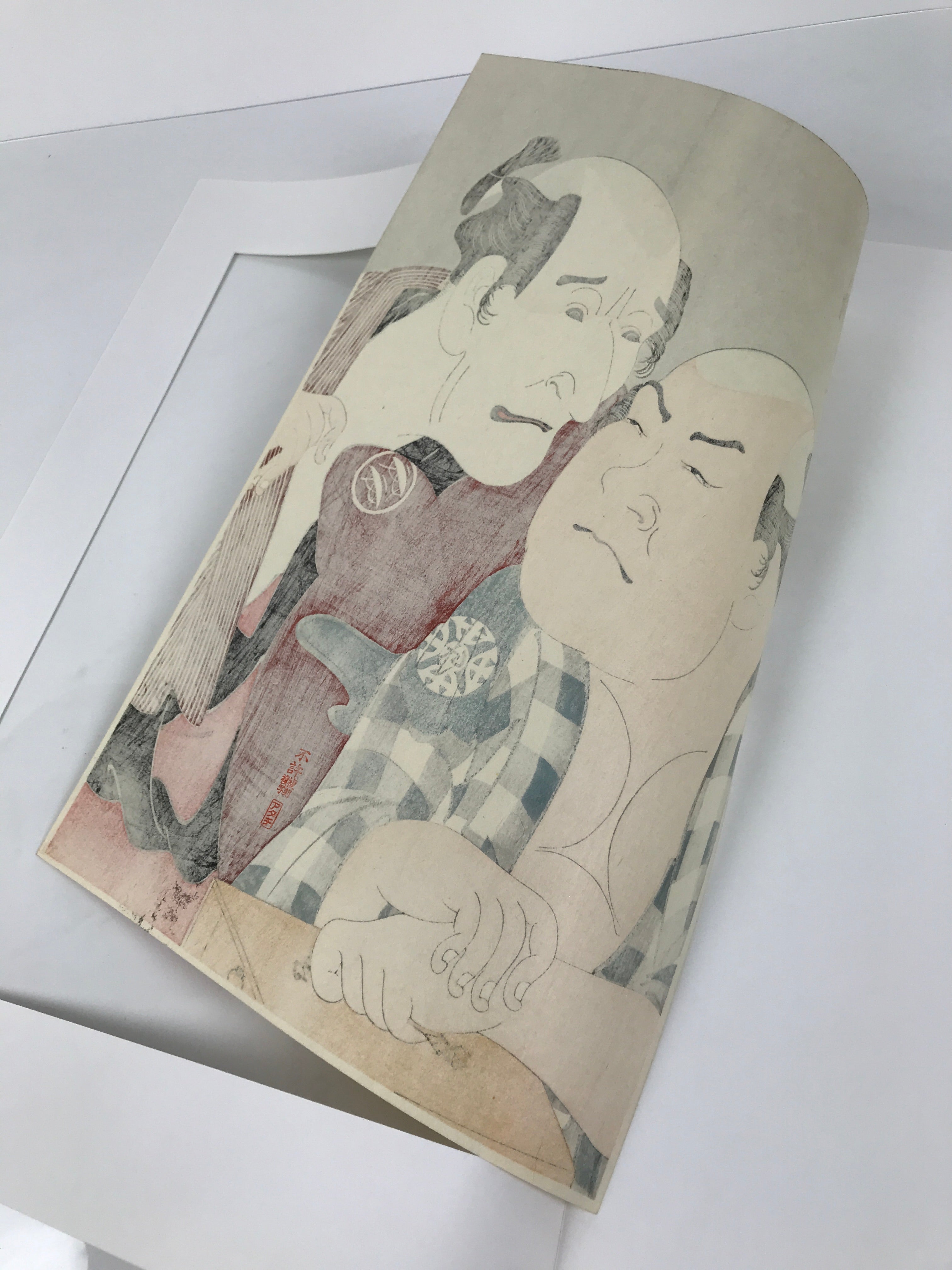 Japanese Ukiyoe Toshusai Sharaku Kabuki Actors Portrait Woodblock Print FL451