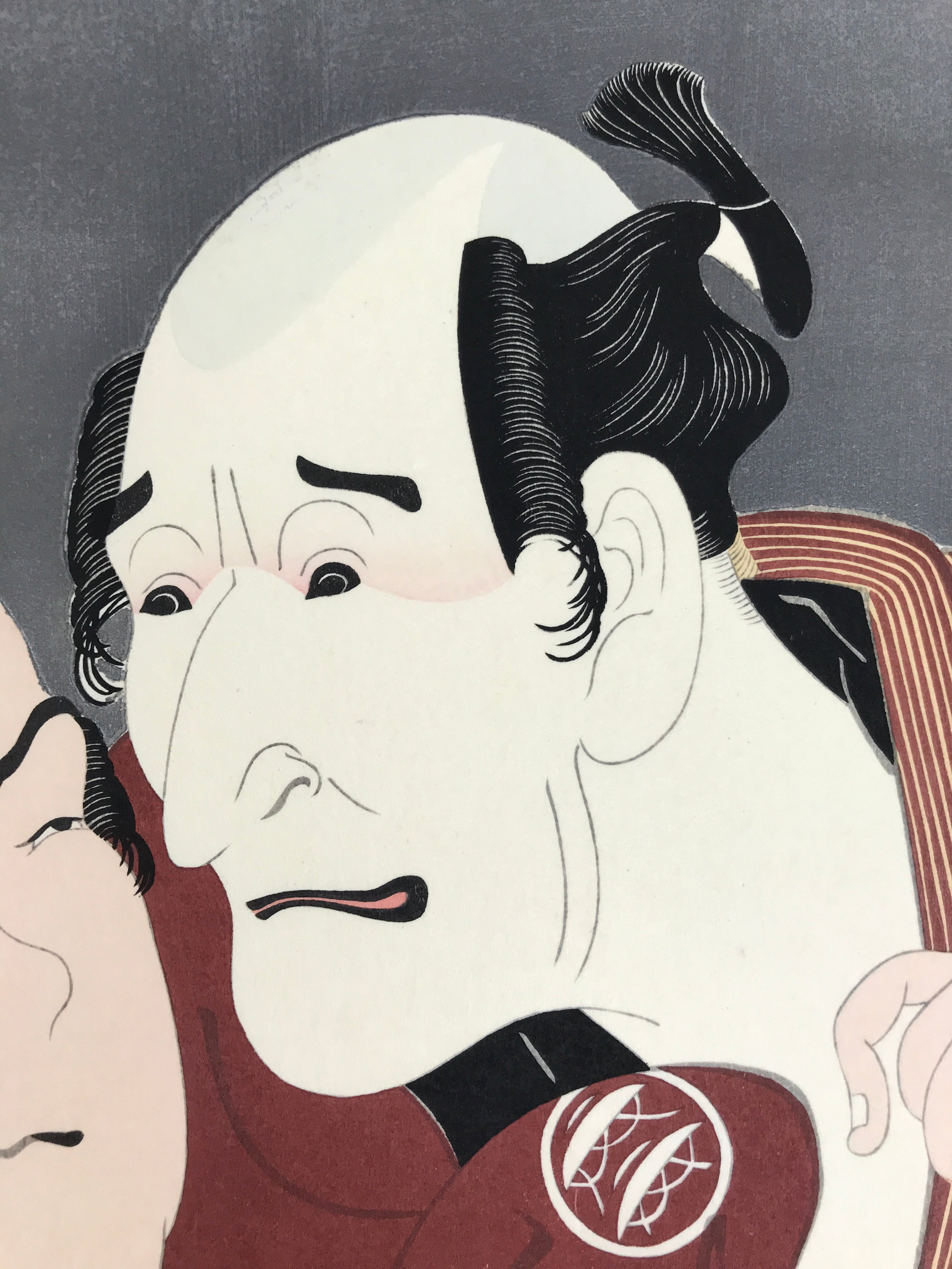 Japanese Ukiyoe Toshusai Sharaku Kabuki Actors Portrait Woodblock Print FL451
