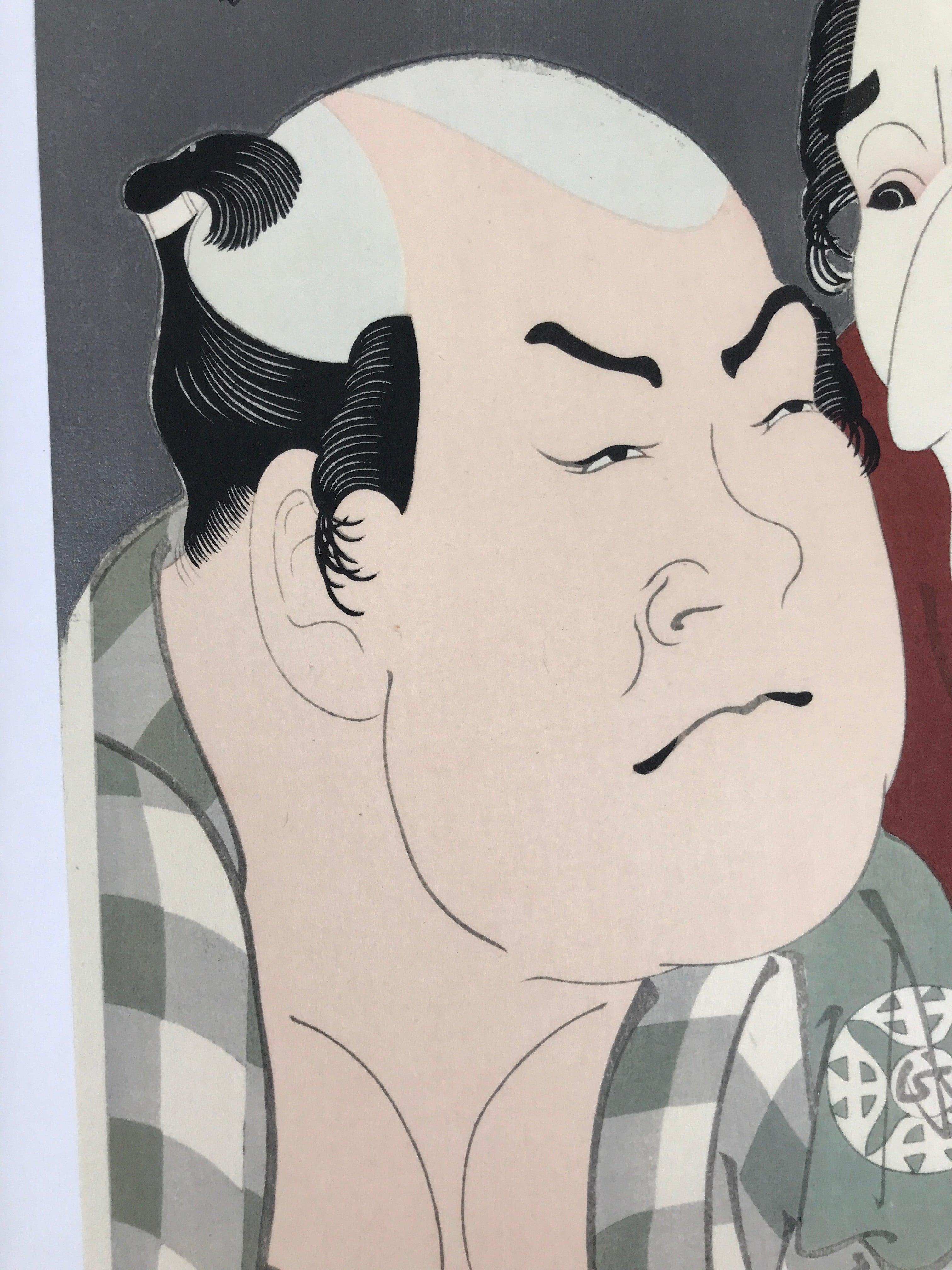 Japanese Ukiyoe Toshusai Sharaku Kabuki Actors Portrait Woodblock Print FL451