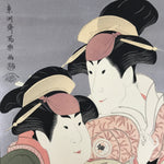 Japanese Ukiyoe Toshusai Sharaku Kabuki Actors Portrait Woodblock Print FL453