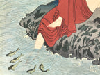 Japanese Ukiyoe Women Abalone Shelling Utamaro Bijinga Woodblock Print FL455