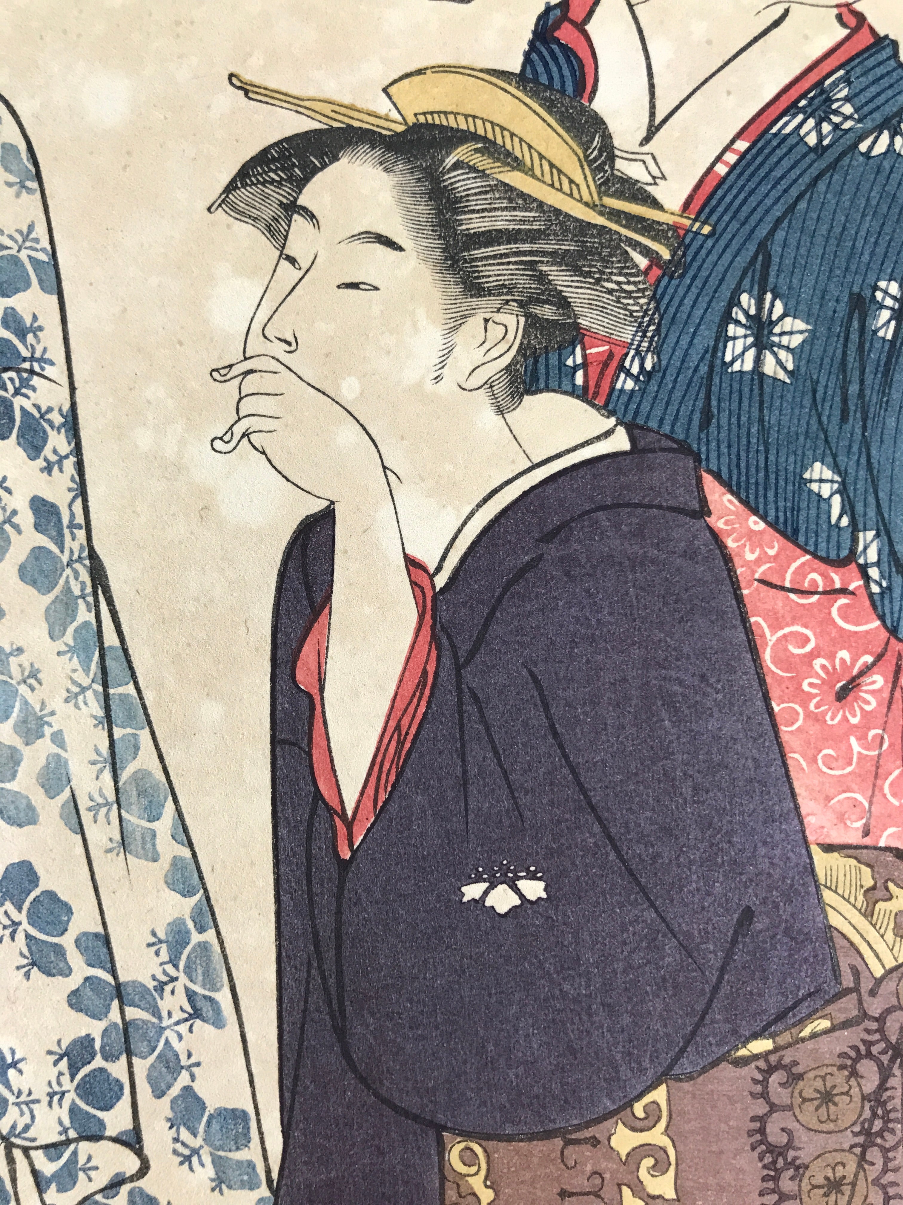 Japanese Ukiyoe Women Walking Geisha Torii Kiyonaga Woodblock Print FL468