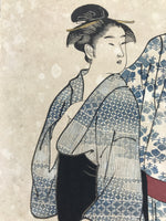 Japanese Ukiyoe Women Walking Geisha Torii Kiyonaga Woodblock Print FL468