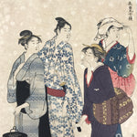 Japanese Ukiyoe Women Walking Geisha Torii Kiyonaga Woodblock Print FL468