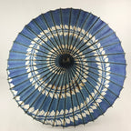 Japanese Umbrella Parasol Vtg Wagasa Bangasa Geisha Paper Blue Vines JK522