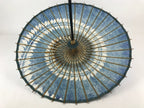 Japanese Umbrella Parasol Vtg Wagasa Bangasa Geisha Paper Blue Vines JK522