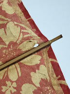 Japanese Umbrella Parasol Vtg Wagasa Bangasa Geisha Paper Red Flowers JK520