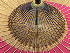 Japanese Umbrella Parasol Vtg Wagasa Bangasa Geisha Paper Red Flowers JK521