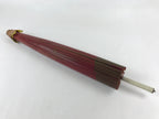 Japanese Umbrella Parasol Vtg Wagasa Bangasa Geisha Paper Red Flowers JK521