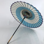 Japanese Umbrella Parasol Vtg Wagasa Maigasa Geisha Paper Blue Spiral JK777