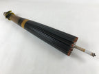 Japanese Umbrella Parasol Wagasa Vtg Paper Bangasa Geisha Black Brown JK629