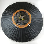 Japanese Umbrella Parasol Wagasa Vtg Paper Bangasa Geisha Black Brown JK629