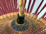 Japanese Umbrella Parasol Wagasa Vtg Paper Bangasa Geisha Burgundy Red JK628