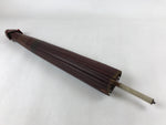 Japanese Umbrella Parasol Wagasa Vtg Paper Bangasa Geisha Burgundy Red JK628